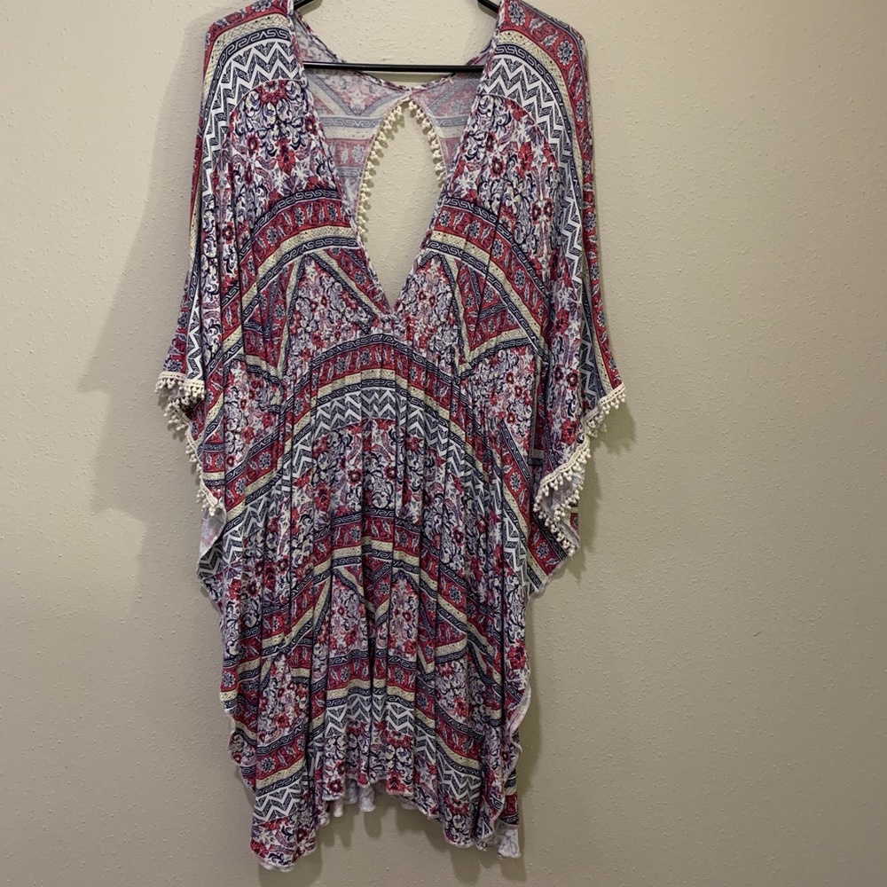 Aztec print short dress